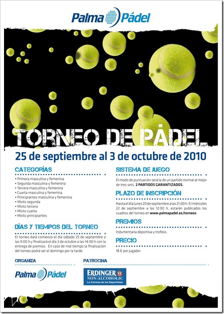 Palma Padel Torneo 25 se3p al 3 de octubre de 2010