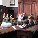The ceremony inside the Wren Chapel.