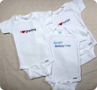 More Custom Embroidered Onesies by SewBeans