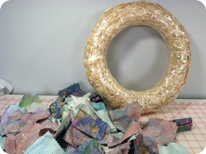 Materials: Straw Wreath and Fabric