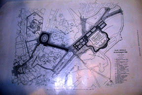 Mapa de monumentos antiguos en Roma.