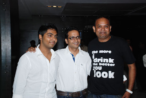 Gokul Raghunath bumps into Venkat Prabhu during the audio launch of 