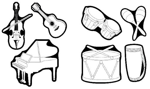 Maestra de Infantil: Dibujos para colorear. Instrumentos musicales.