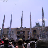 I gigli del Sarto, Fabbro, Calzolaio e Beccaio e la Barca (da sinistra verso destra); anno 2002.