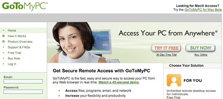 GoToMyPc - remote printing software GoToMyPc - remote printing software