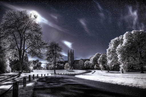 The Winter Solstice at Midnight in a Perfect World Infrared photography with HDR effect