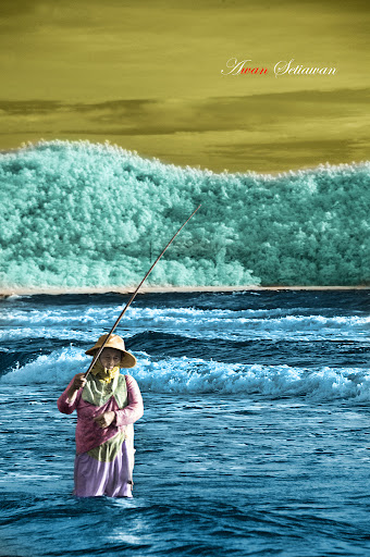 Fishing Women Infrared Photography by Awan Setiawan