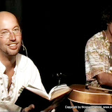 Norman Liebold und Bernd Vollbach: Der Abend, an dem "WortAnKlang" entstand: 13.08.2008 im Café Podcast Bonn.
Sceenshot aus der Videoaufzeichnung von Daniel Becker.