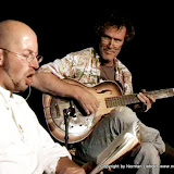 Norman Liebold und Bernd Vollbach: Der Abend, an dem "WortAnKlang" entstand: 13.08.2008 im Café Podcast Bonn.
Sceenshot aus der Videoaufzeichnung von Daniel Becker.