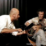 Norman Liebold und Bernd Vollbach: Der Abend, an dem "WortAnKlang" entstand: 13.08.2008 im Café Podcast Bonn.
Sceenshot aus der Videoaufzeichnung von Daniel Becker.