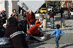 Filming Sesame Street w/airplane boy at Washington Square Park