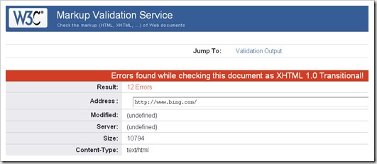 bing invalid html