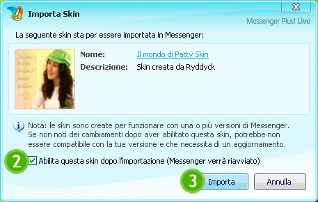 Scaricare skin di MSN del mondo di patty
