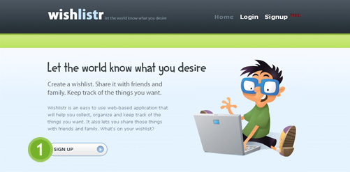 registrarsi su Wishlistr