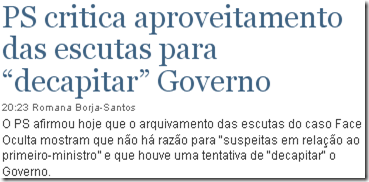 PS critica aproveitamento das escutas para “decapitar” Governo PS critica aproveitamento das escutas para “decapitar” Governo