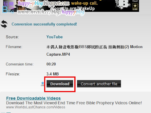 ClipConverter 是多功能的下載影片與線上轉換影片的服務,可以將YouTube(HD&HQ)、Google Video、Sevenload、Veoh、MySpace、Dailymotion(HQ)、Vimeo(HQ)、MyVideo、Metacafe、Pornhub等等,把影音網站中的影片進行轉換並且轉檔,或者你也可以上傳自己的影片進行線上轉換。而這些服務是完全免費的!