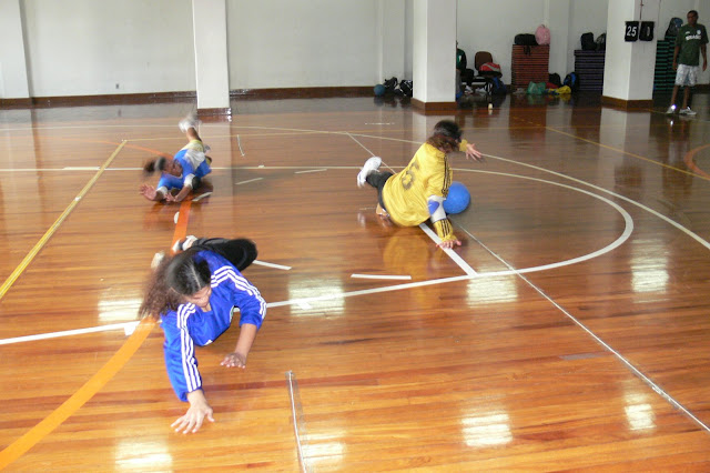 Meninas do treino de Goalball
