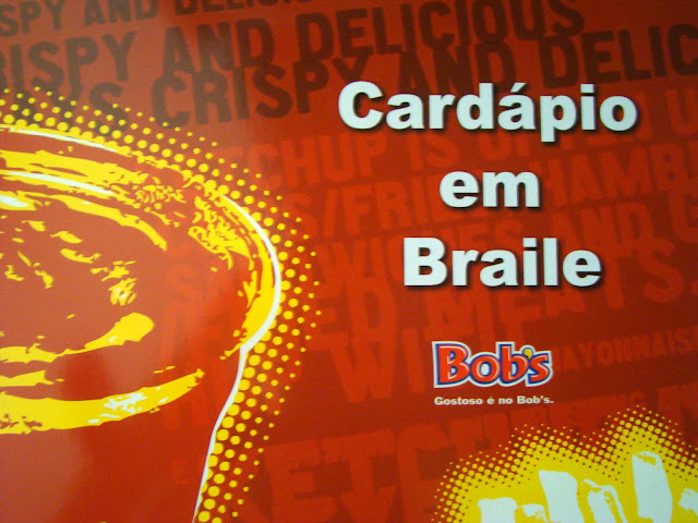 Legenda da Foto: capa do cardápio em braille do Bob's,produzido pela Urece