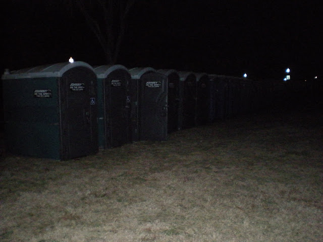 Portable toilets near the FDR Memorial in Washington D.C. on Jan. 19, 2009