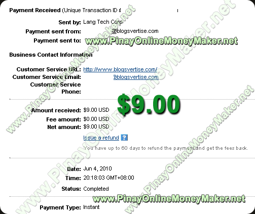 Blogsvertise Payment Proof 2010 June 4th Blogsvertise Payment Proof 2010 June 4th