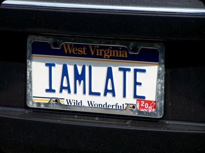 I Am Late Plate Number - JustAnotherPixel.net