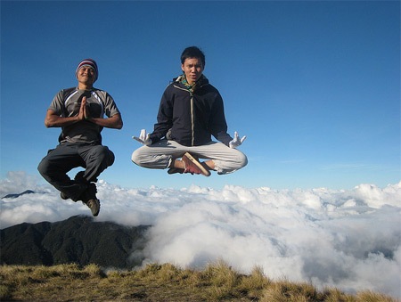 Cool jump shot at a mountain top - JustAnotherPixel.net