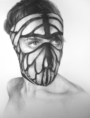 [Melissa Cooke powder graphite drawing draw self portrait large mask art butterfly[3].gif]