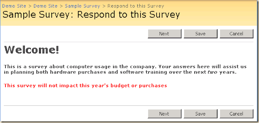 training surveys