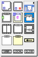 Palette "structures" de LabVIEW