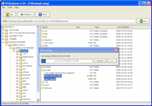 hfsexplorer Leer particiones HFS Mac en Windows