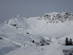Arrived in Champery. In the background, la Chavanette or more commonly known as the swiss wall