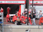 Alonso arriving after installation lap