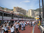 Pit lane's busy just before the race