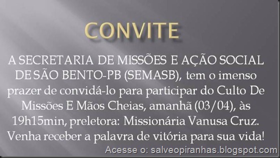 Convite - Culto de missões abr-2011