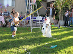birthday girl Trinity, breaking the pinata