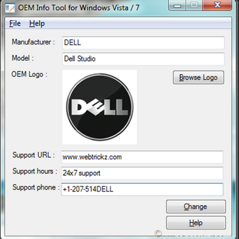 OEM Info Tool – Add or modify the OEM information
