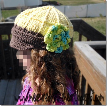 crochet hat side view