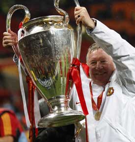 Alex Ferguson berjaya memenangi dua gelaran Eropah bersama Manchester United