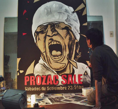 Prozac SALE, Afiche en La Casa de los 7 vientos Prozac SALE, Afiche en La Casa de los 7 vientos