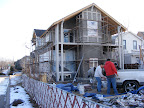 Rear of house with shingles and stucco base