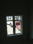 A dark shot of the newly trimmed out window