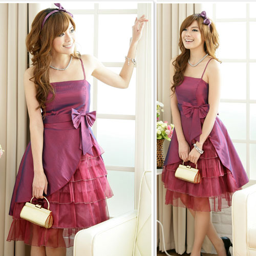 Women Bowknot Strap Backless Cocktail Mini Dresses Belt Women Bowknot Strap Backless Cocktail Mini Dresses Belt