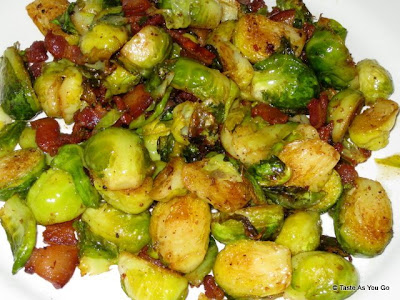 Roasted Brussels Sprouts with Bacon - Photo by Taste As You Go