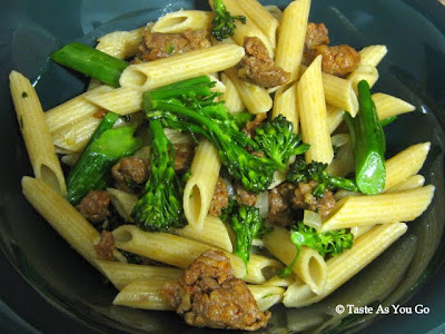 Whole Wheat Penne with Sausage and Broccolini - Photo by Taste As You Go