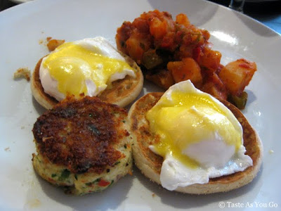 Eggs Benedict with Maryland Crab Cakes at Il Bastardo in New York, NY - Photo by Taste As You Go