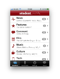 The Student screenshot running on an iPhone