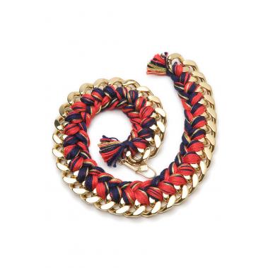 плетеный из ниток браслет с золотой окантовкой Aurelie Bidermann