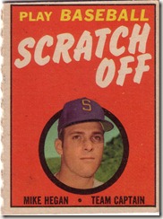 1970 Mike Hegan Topps Scratch Off 1970 Mike Hegan Topps Scratch Off