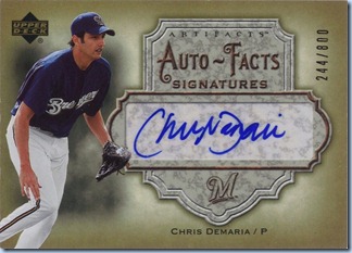 2006 UD Artifacts Demaria Auto 244 of 800 2006 UD Artifacts Demaria Auto 244 of 800
