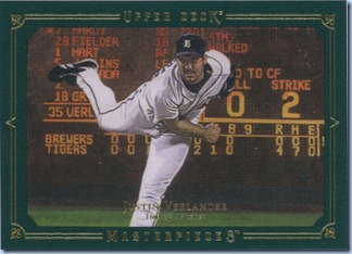 2008 Masterpieces Verlander Green 34 of 75